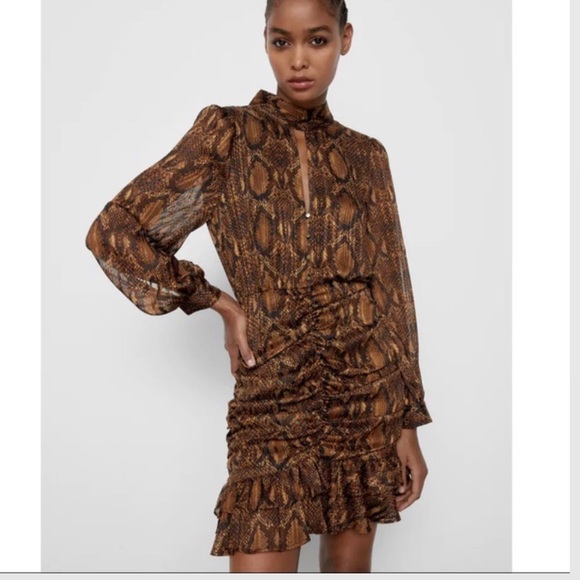 ZARA ANIMAL PRINT MINI DRESS - Picture 3 of 5